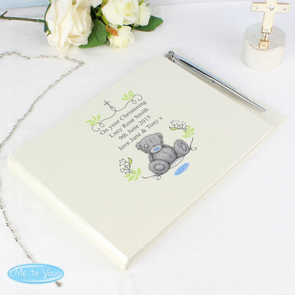 Personalised Religious Cross Hardback Guest Book & Pen - Personalise It!