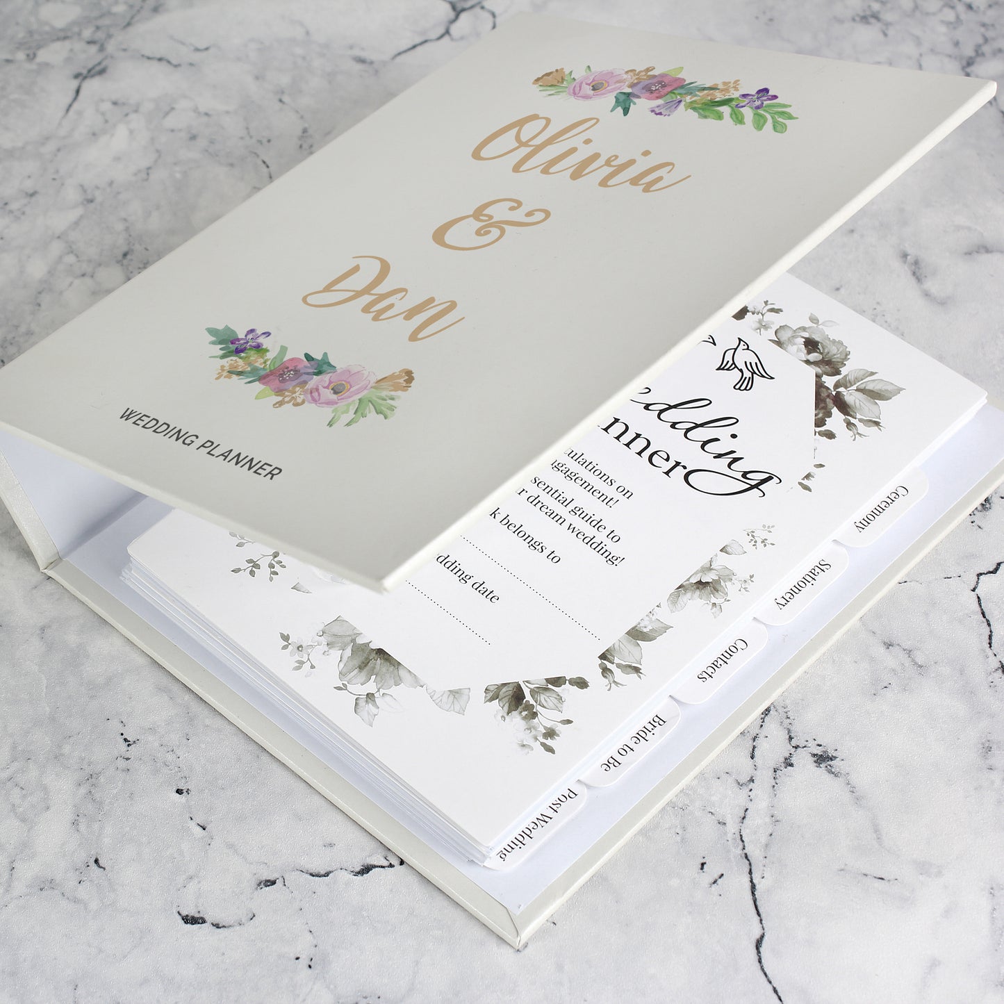Personalised Floral Watercolour Wedding Planner - Personalise It!