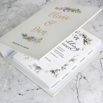 Personalised Floral Watercolour Wedding Planner - Personalise It!