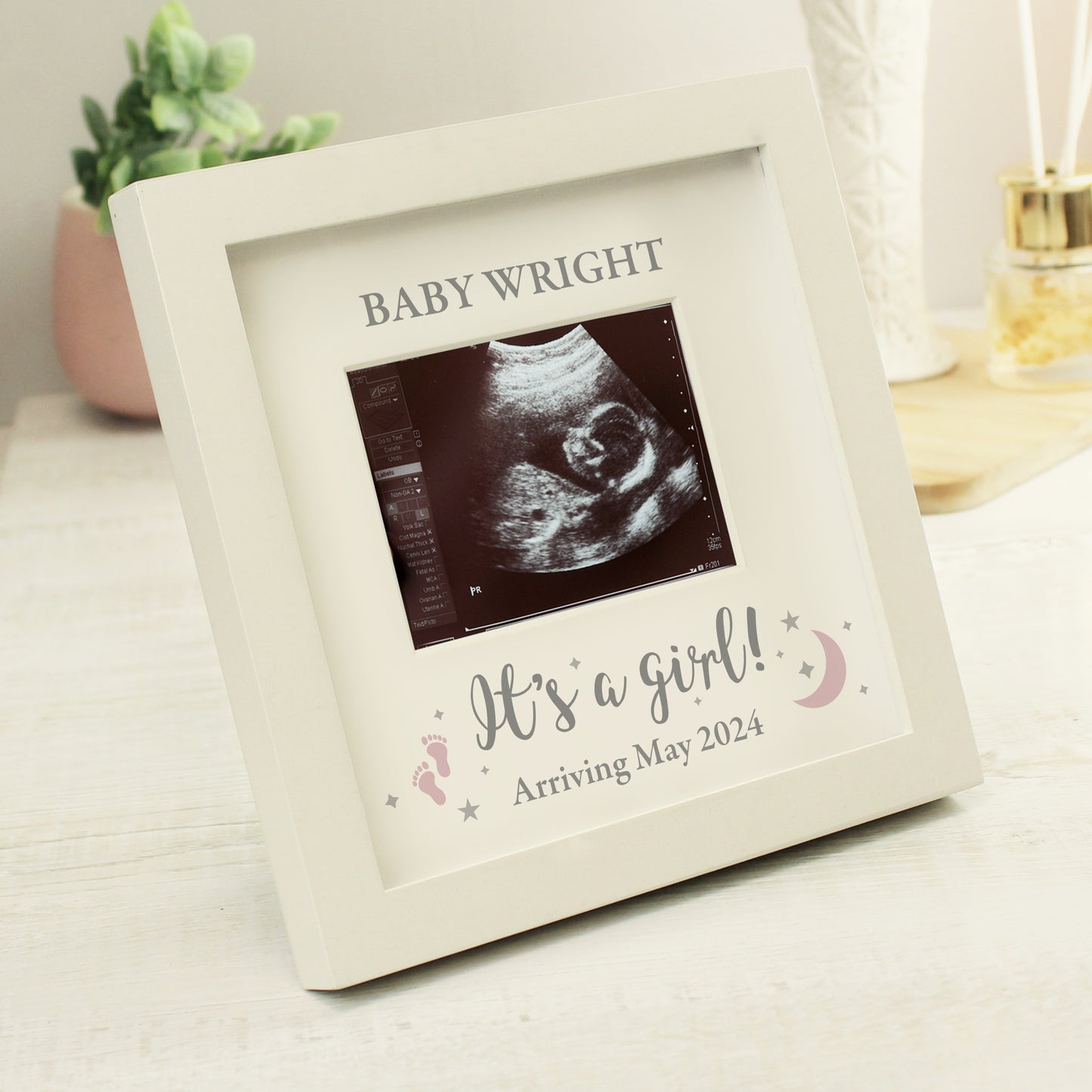 Personalised 'It's A Girl' Baby Scan Frame - Personalise It!
