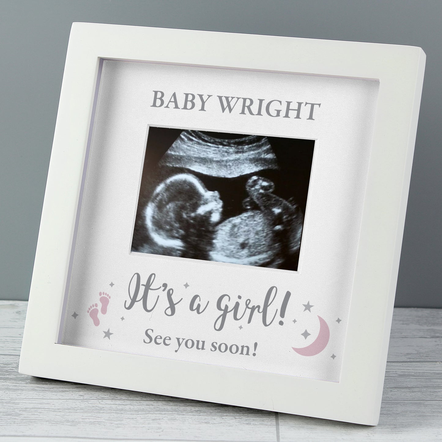 Personalised 'It's A Girl' Baby Scan Frame - Personalise It!