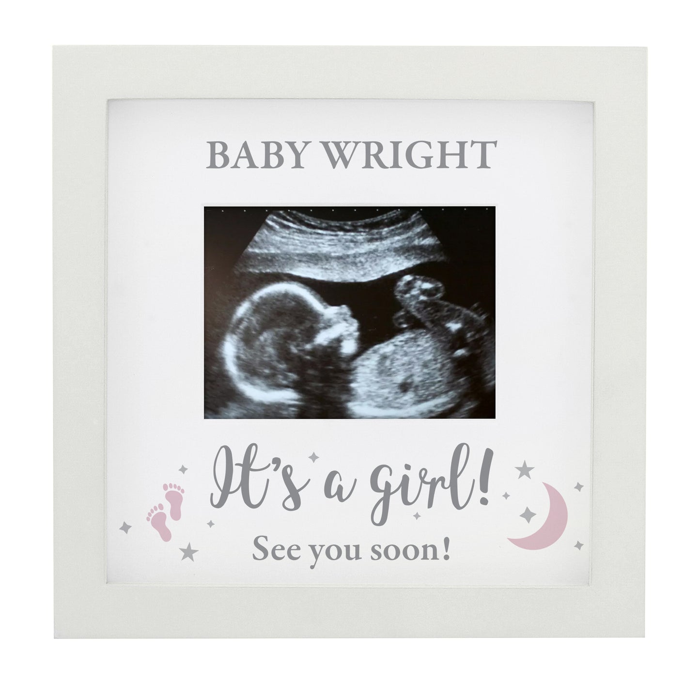 Personalised 'It's A Girl' Baby Scan Frame - Personalise It!