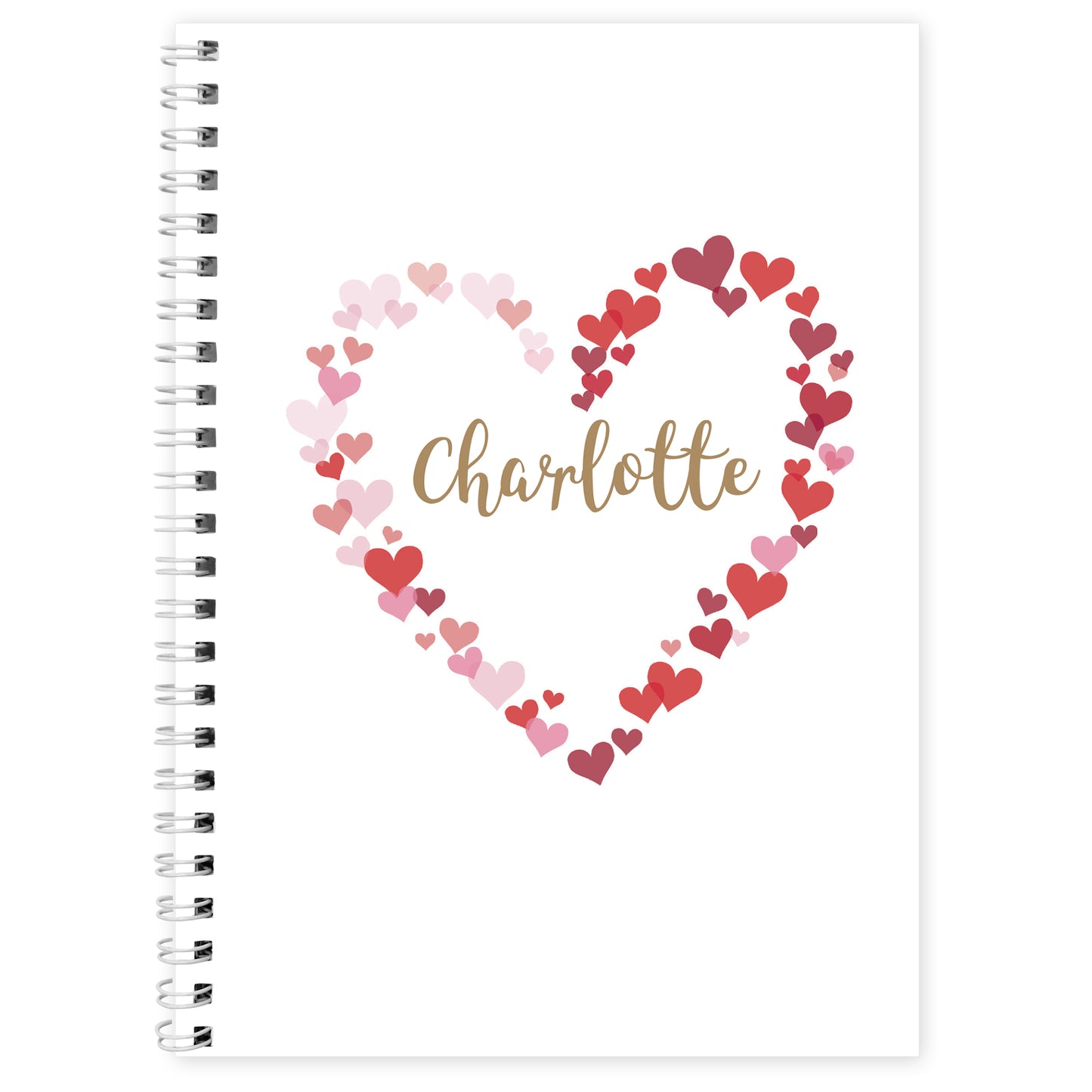 Personalised Confetti Hearts A5 Notebook - Personalise It!