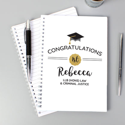 Personalised Graduation A5 Notebook - Personalise It!