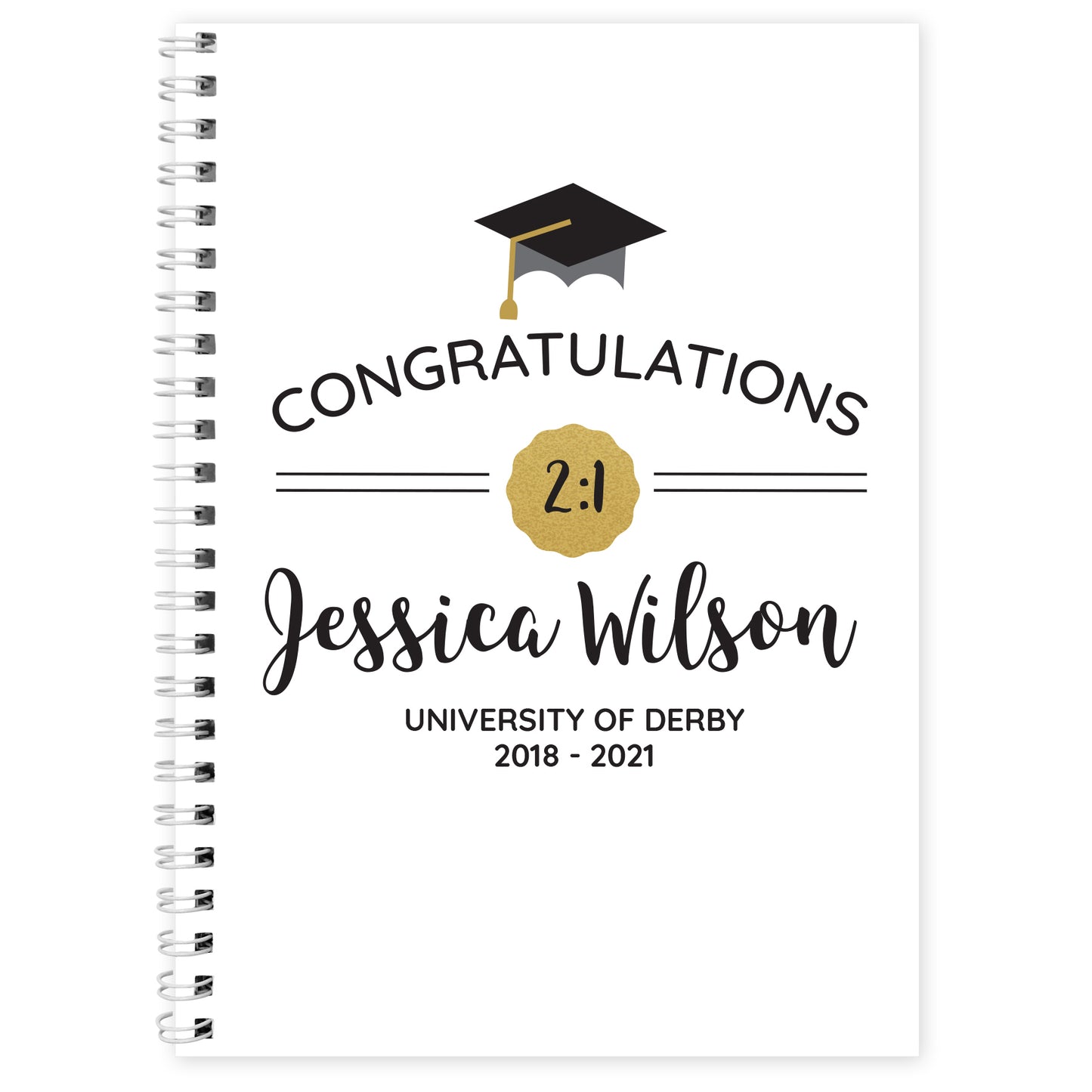 Personalised Graduation A5 Notebook - Personalise It!