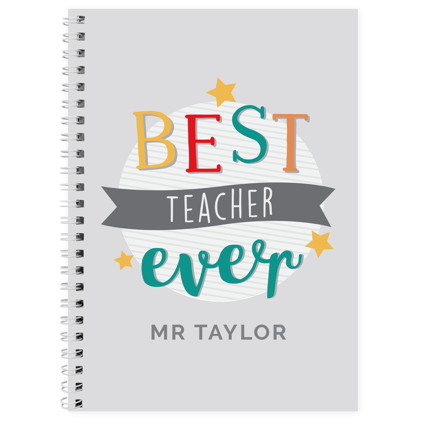 Personalised 'Best Teacher Ever' A5 Notebook - Personalise It!