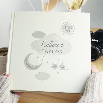 Personalised New Baby Moon & Stars Album with Sleeves - Personalise It!
