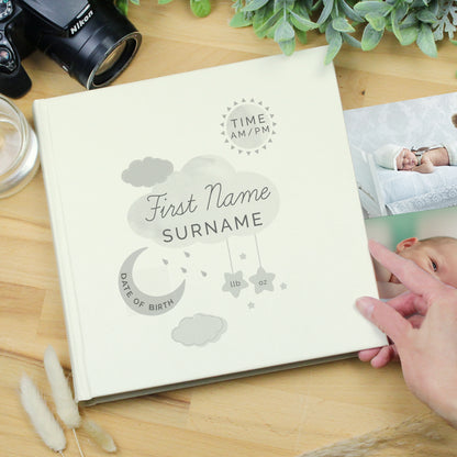 Personalised New Baby Moon & Stars Album with Sleeves - Personalise It!