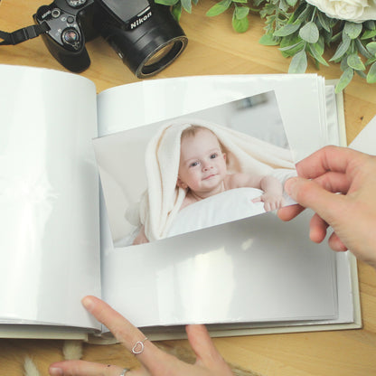 Personalised New Baby Moon & Stars Album with Sleeves - Personalise It!