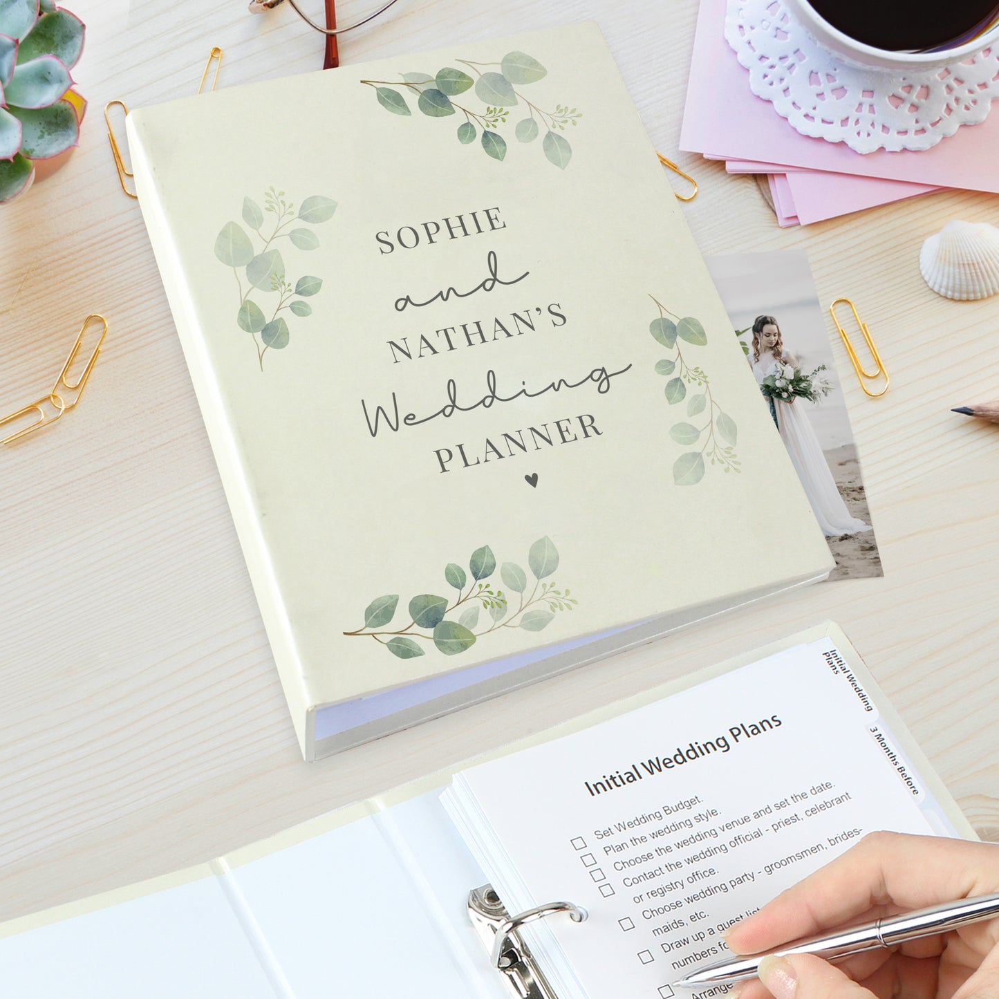 Personalised Botanical Free Text Wedding Planner - Personalise It!