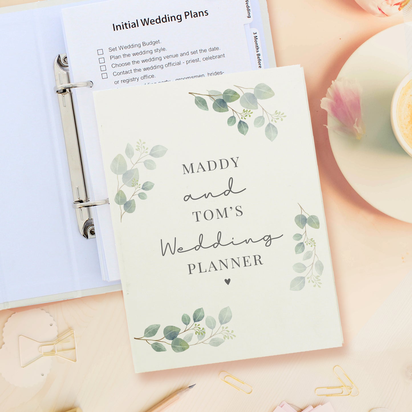 Personalised Botanical Free Text Wedding Planner - Personalise It!