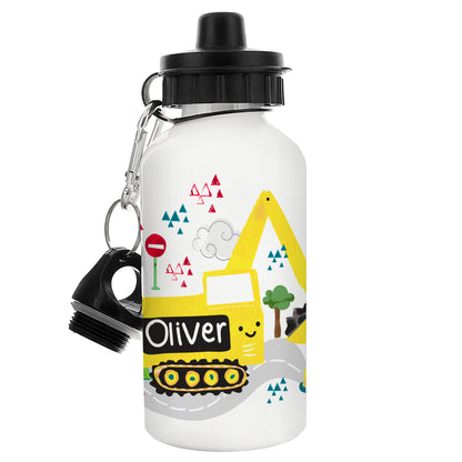 Personalised Digger Drinks Bottle - Personalise It!