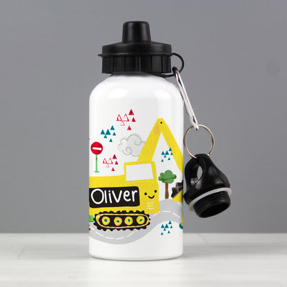Personalised Digger Drinks Bottle - Personalise It!