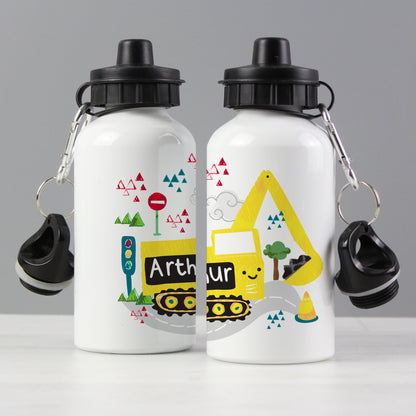 Personalised Digger Drinks Bottle - Personalise It!