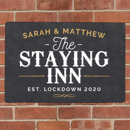 Personalised Staying Inn Metal Sign - Personalise It!