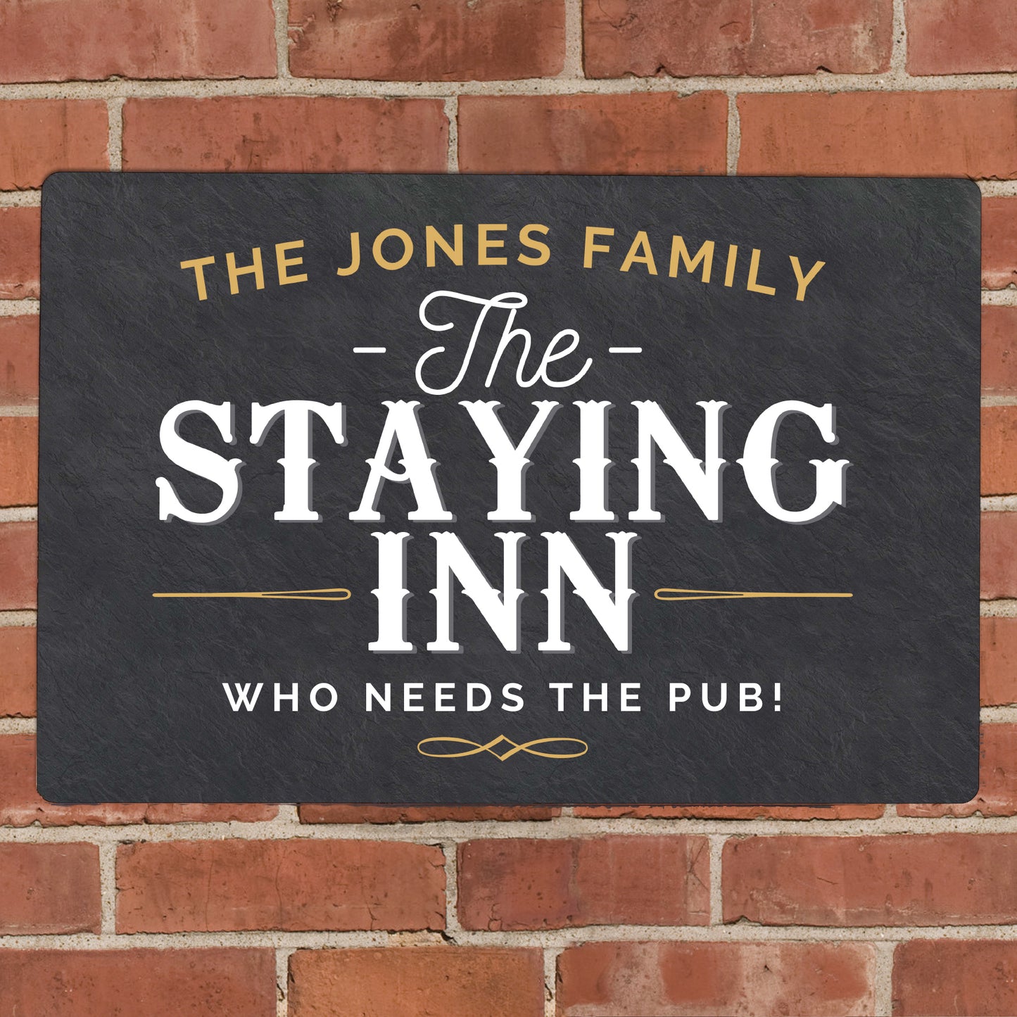 Personalised Staying Inn Metal Sign - Personalise It!
