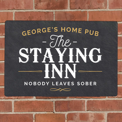 Personalised Staying Inn Metal Sign - Personalise It!
