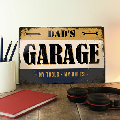 Personalised Garage Metal Father's Day Sign - Personalise It!