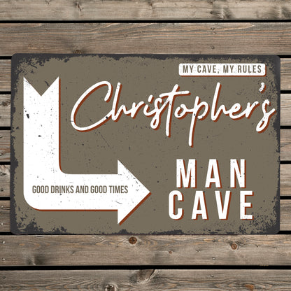 Personalised Man Cave Metal Father's Day Sign - Personalise It!