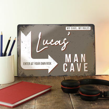 Personalised Man Cave Metal Father's Day Sign - Personalise It!