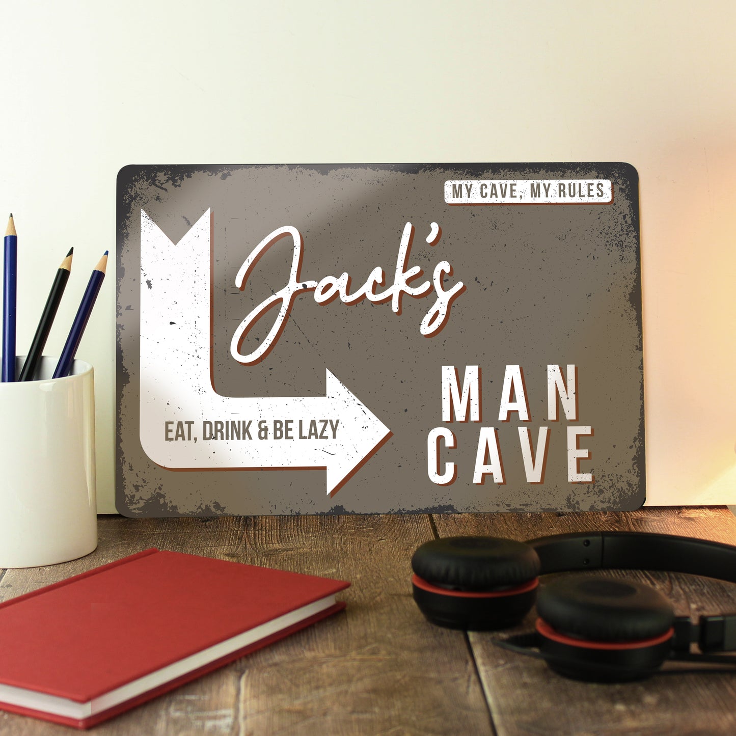 Personalised Man Cave Metal Father's Day Sign - Personalise It!
