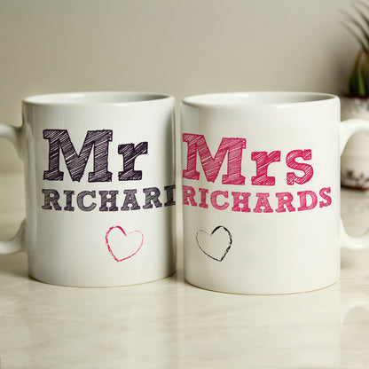 Personalised MR & MRS MUG SET - Personalise It!