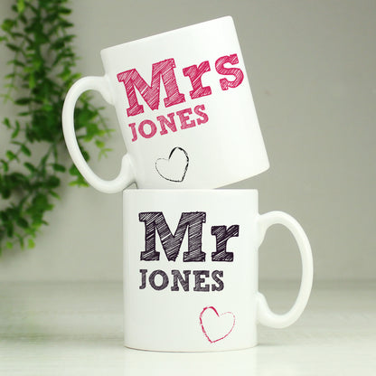 Personalised MR & MRS MUG SET - Personalise It!