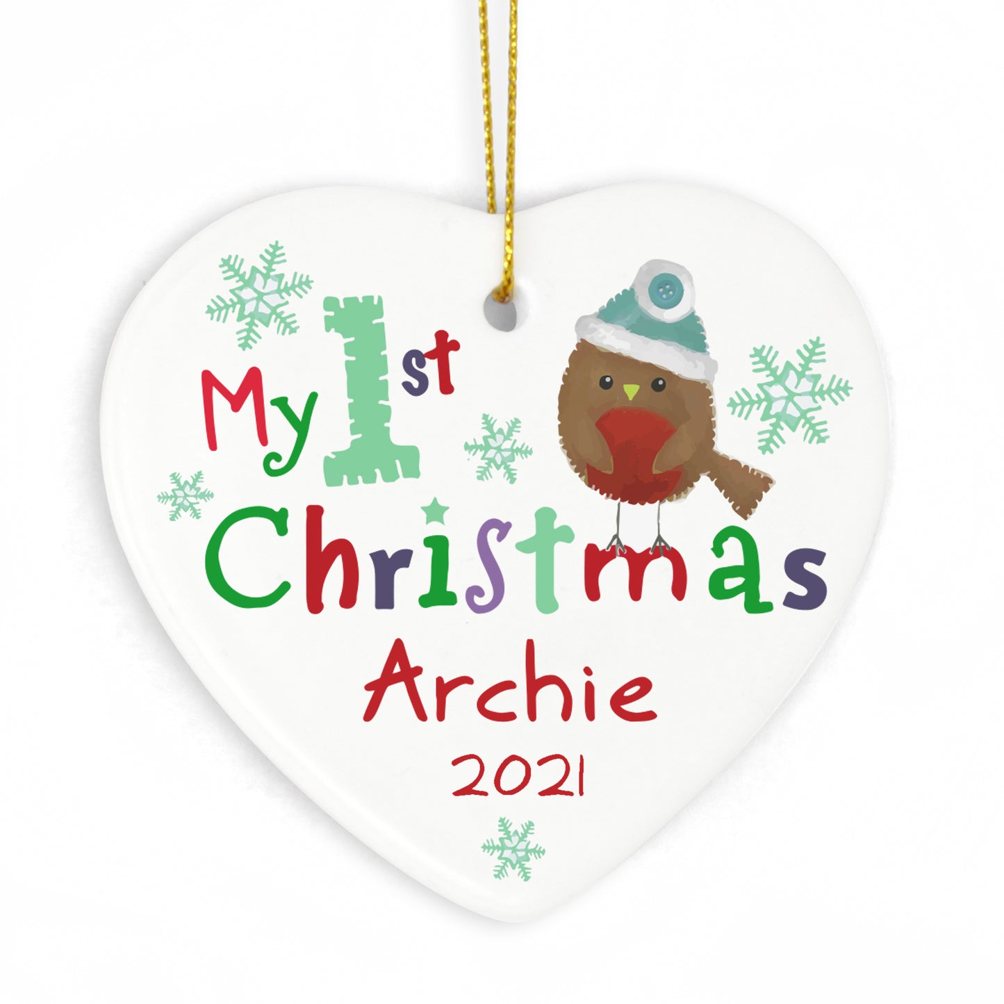 Personalised My 1st Christmas Ceramic Heart - Personalise It!