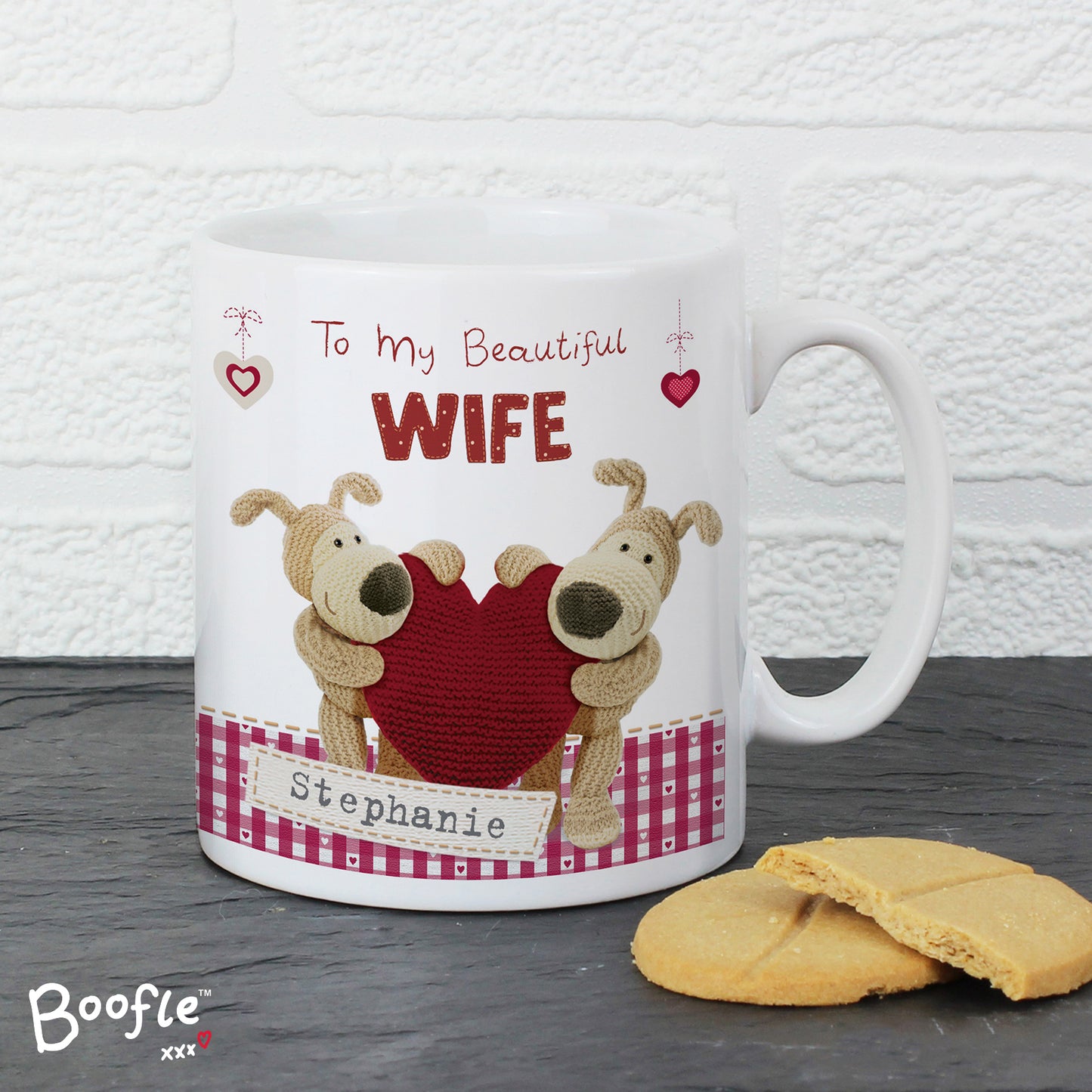 Personalised Boofle Shared Heart Mug - Personalise It!