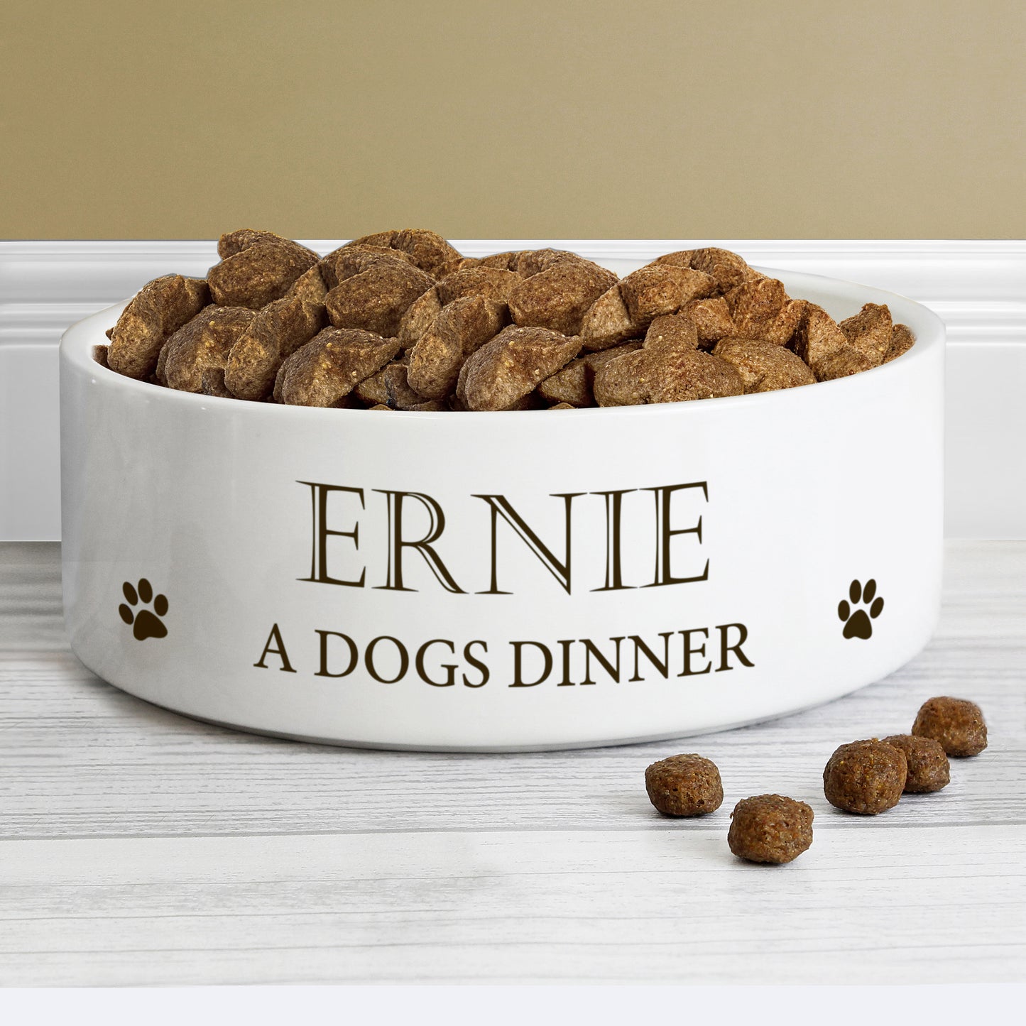 Personalised Paws 14cm Medium White Pet Bowl - Personalise It!