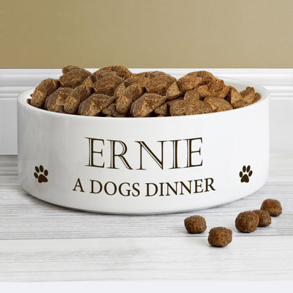 Personalised Paws 14cm Medium White Pet Bowl - Personalise It!