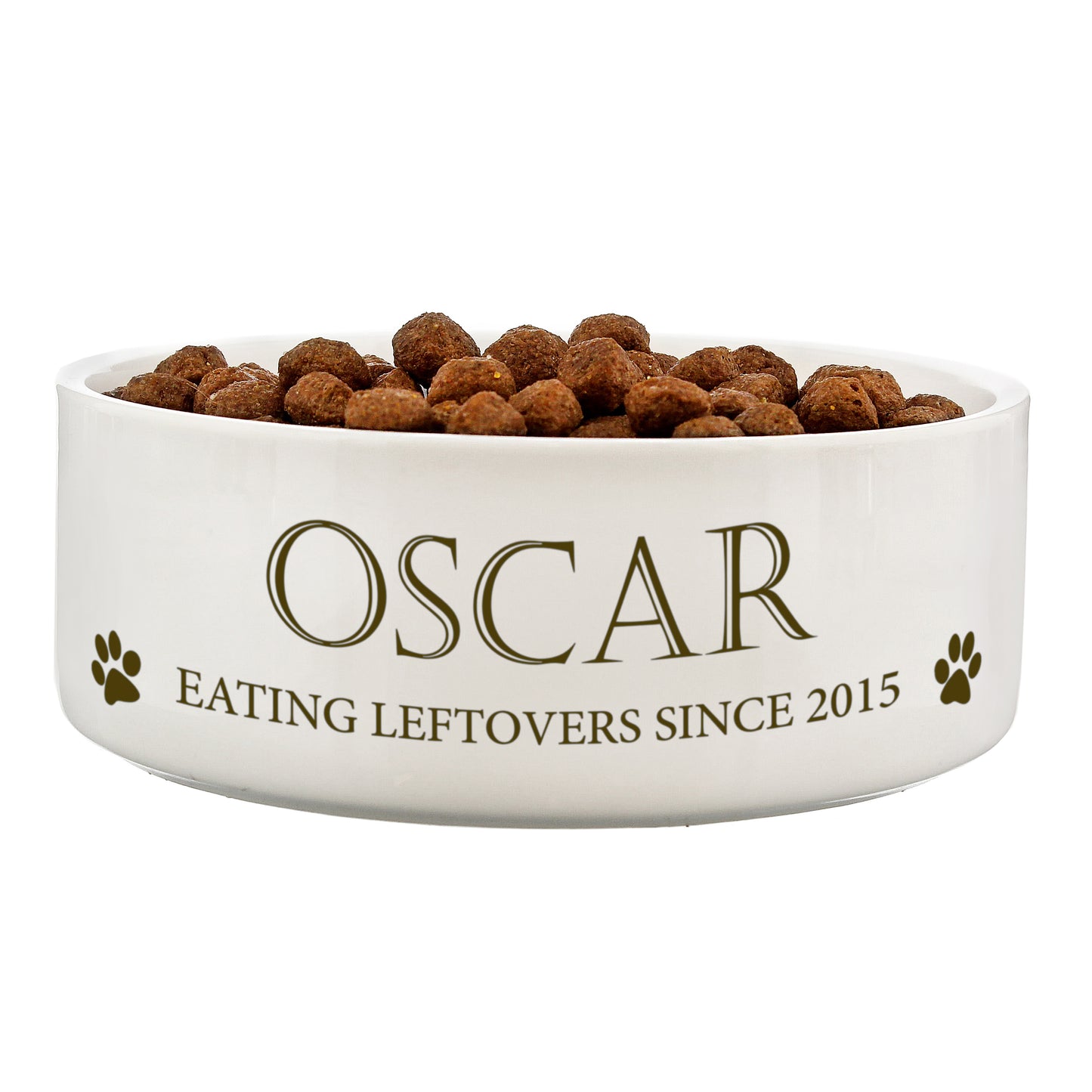Personalised Paws 14cm Medium White Pet Bowl - Personalise It!