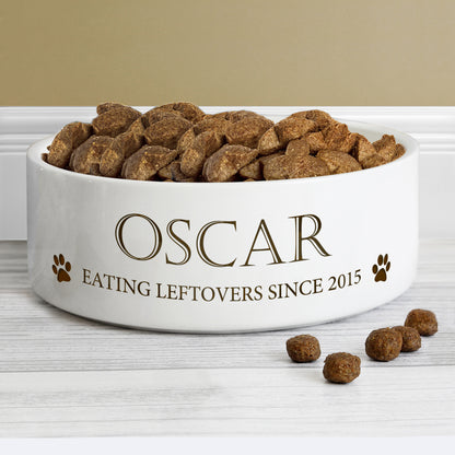 Personalised Paws 14cm Medium White Pet Bowl - Personalise It!