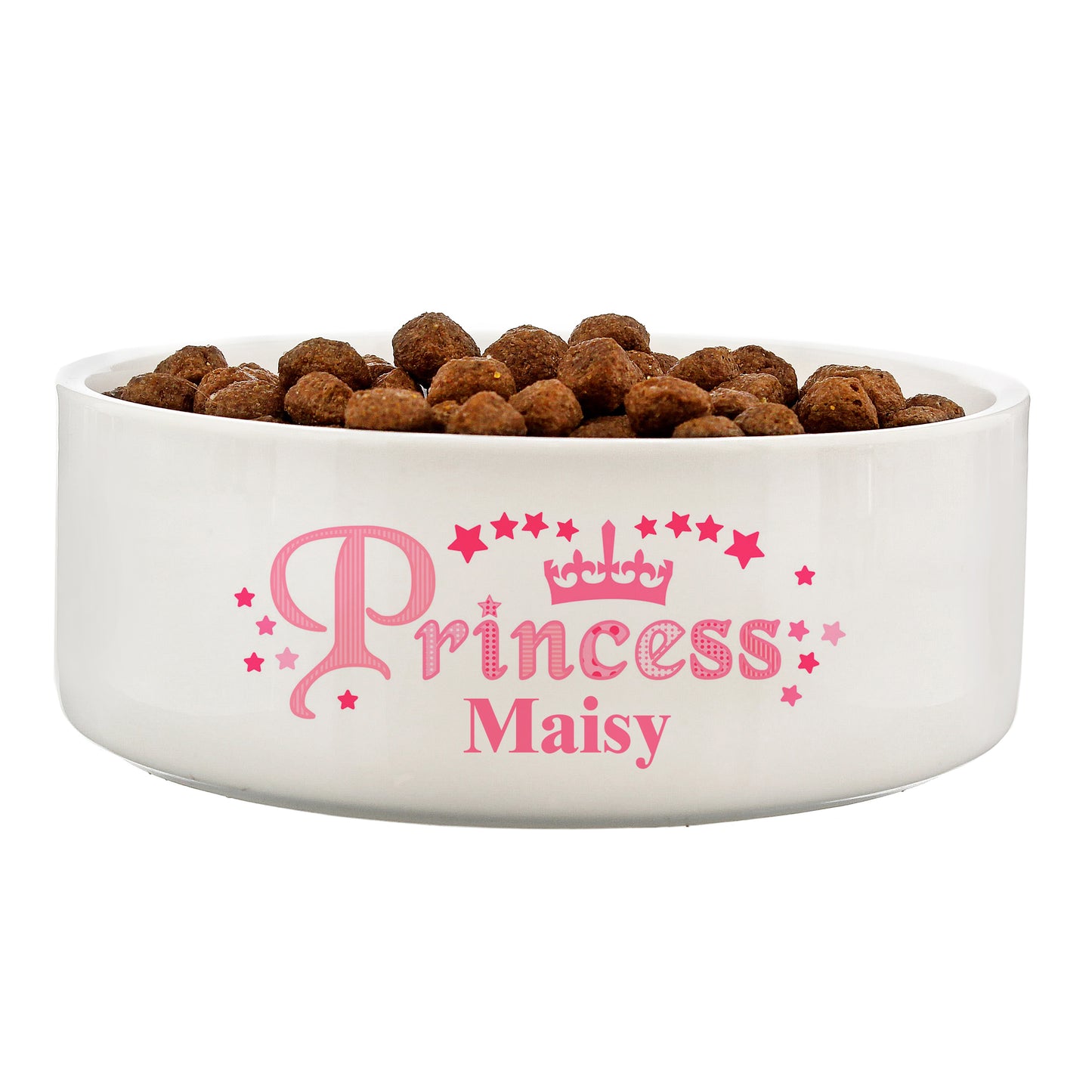 Personalised Princess 14cm Medium White Pet Bowl - Personalise It!
