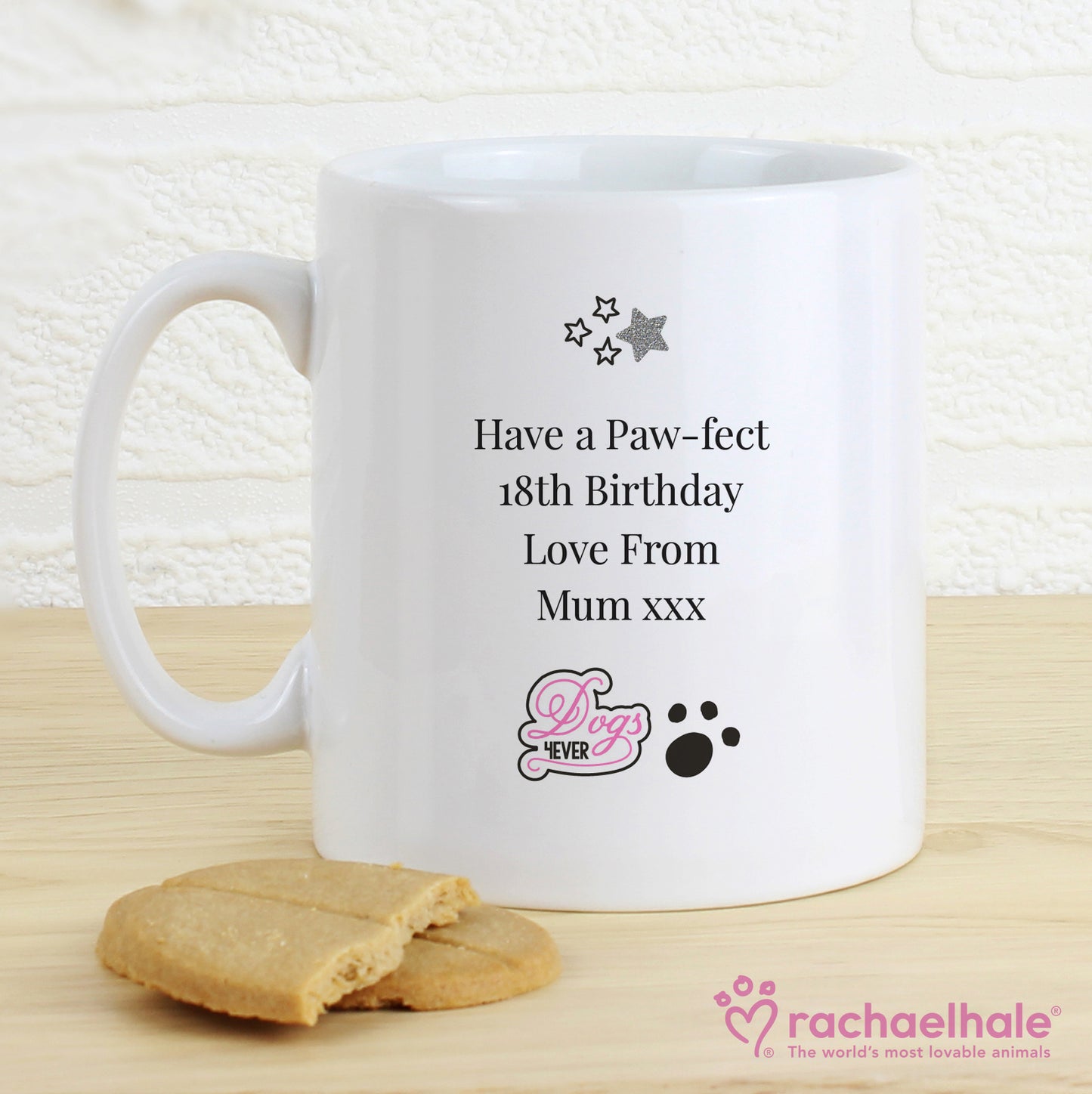 Personalised Rachael Hale Doodle Pug Mug - Personalise It!