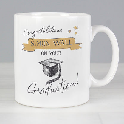 Personalised Gold Star Graduation Mug - Personalise It!