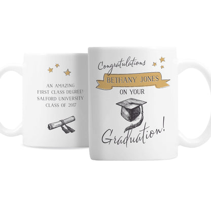 Personalised Gold Star Graduation Mug - Personalise It!