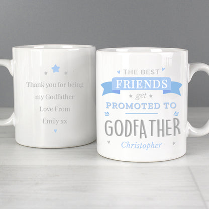 Personalised Blue Promoted to Mug - Personalise It!