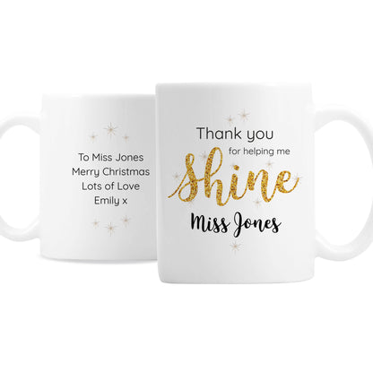 Personalised Shine Teacher Mug - Personalise It!