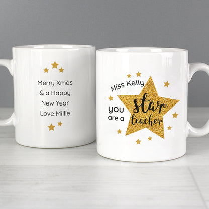 Personalised Star Teacher's Mug - Personalise It!