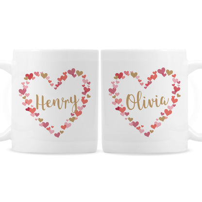 Personalised Confetti Hearts Wedding Mug Set - Personalise It!