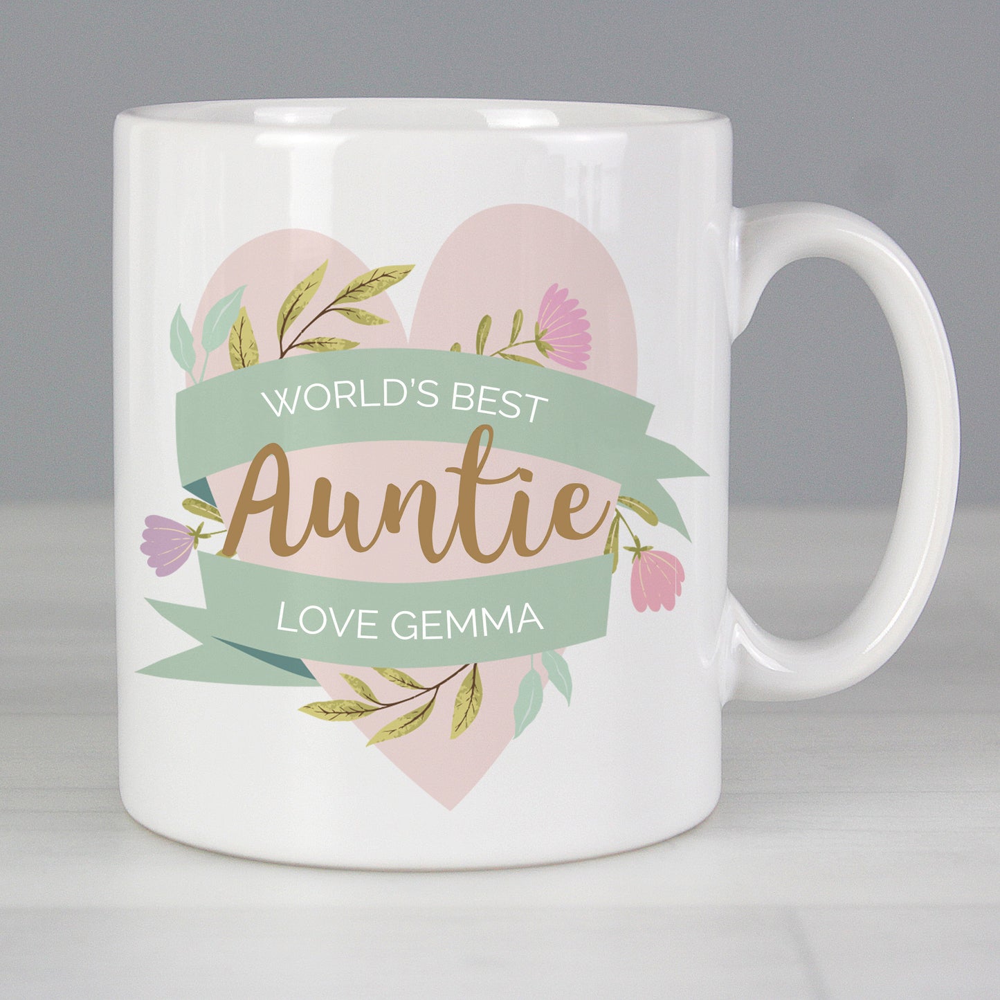 Personalised Floral Heart Mothers Day Mug - Personalise It!