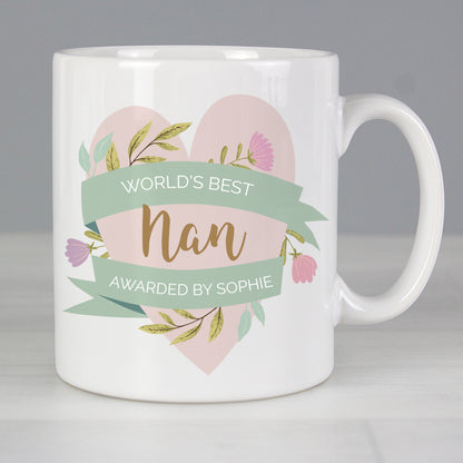Personalised Floral Heart Mothers Day Mug - Personalise It!
