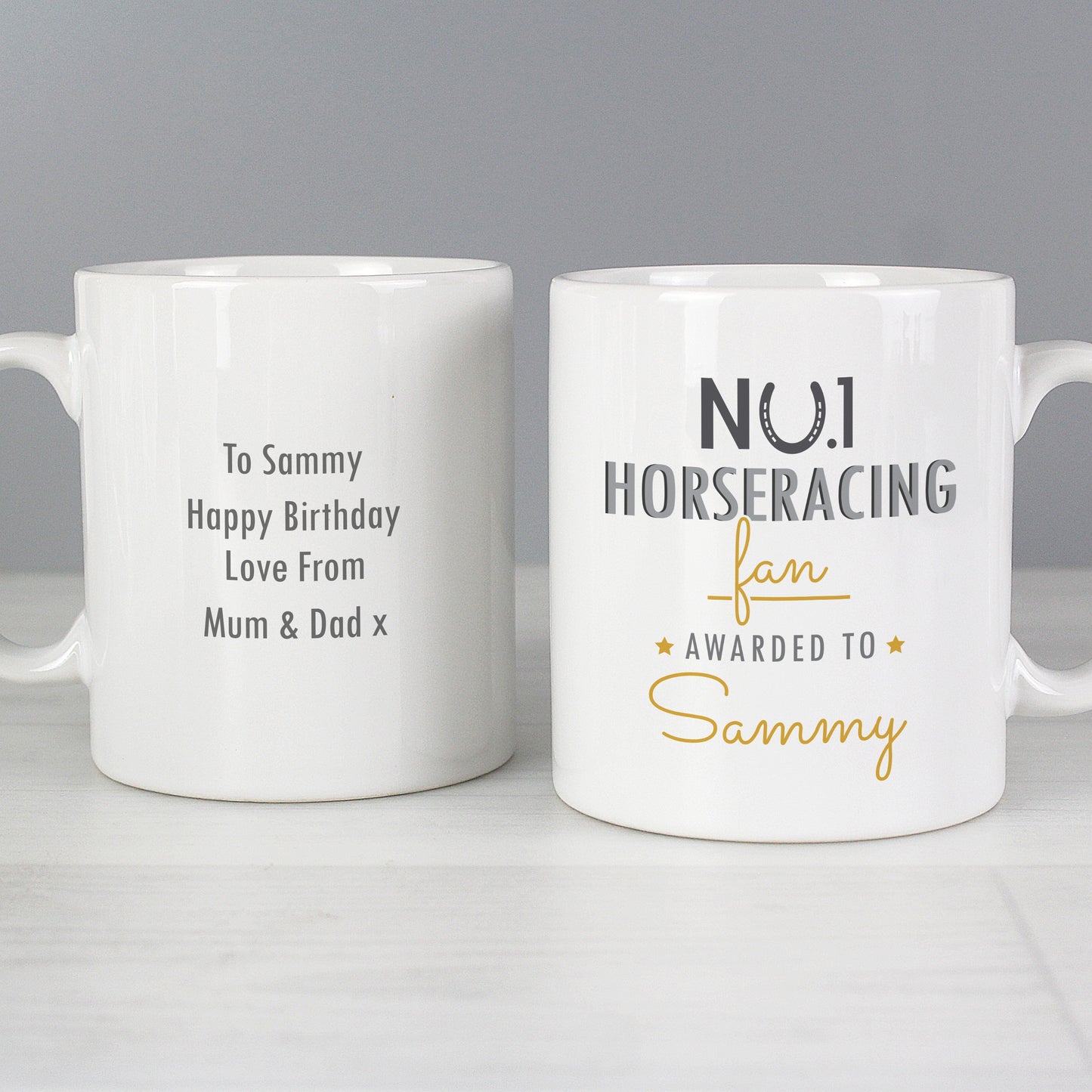 Personalised No.1 Horseracing Fan Mug - Personalise It!