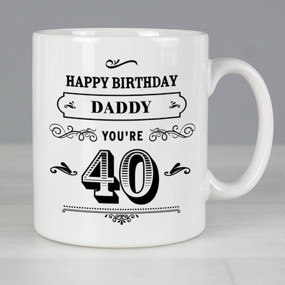 Personalised Birthday Vintage Typography Mug - Personalise It!