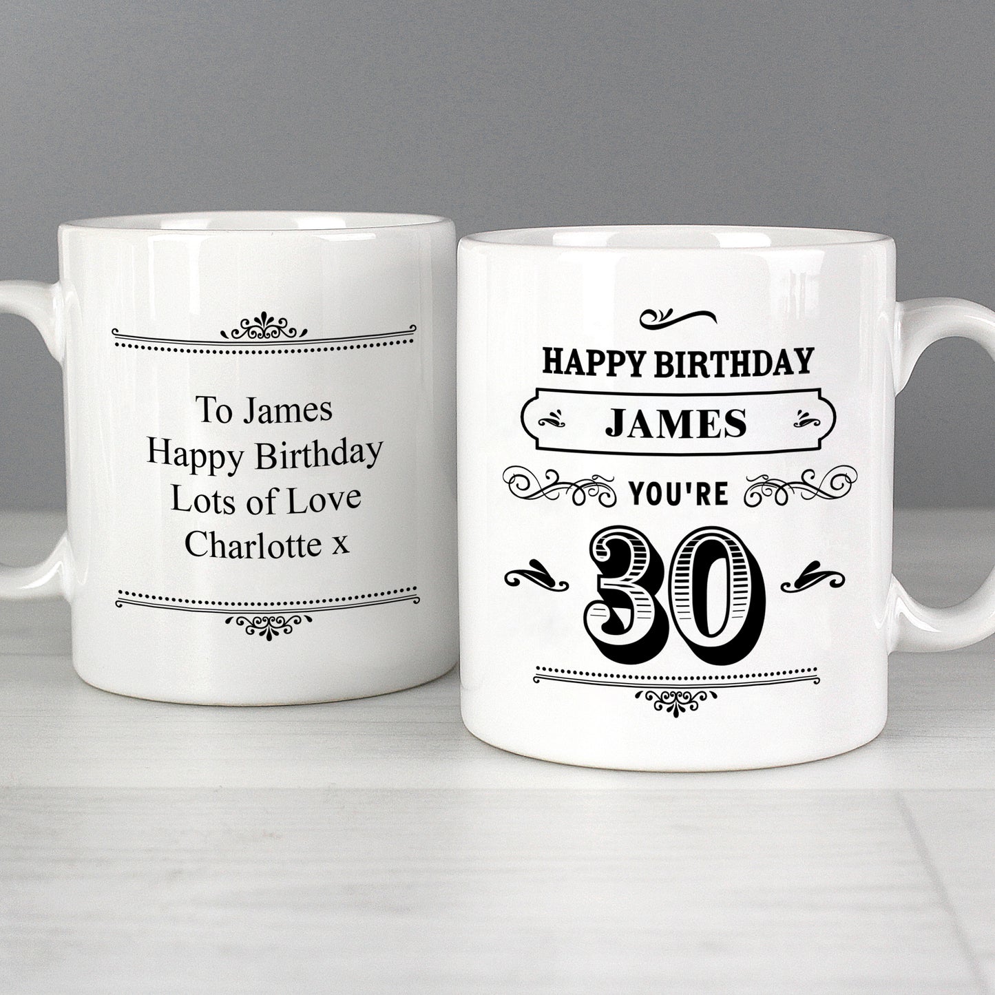 Personalised Birthday Vintage Typography Mug - Personalise It!