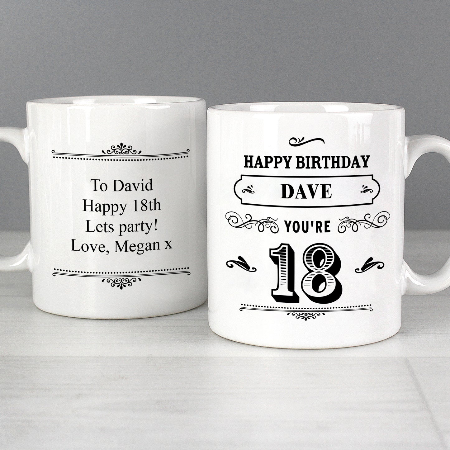 Personalised Birthday Vintage Typography Mug - Personalise It!