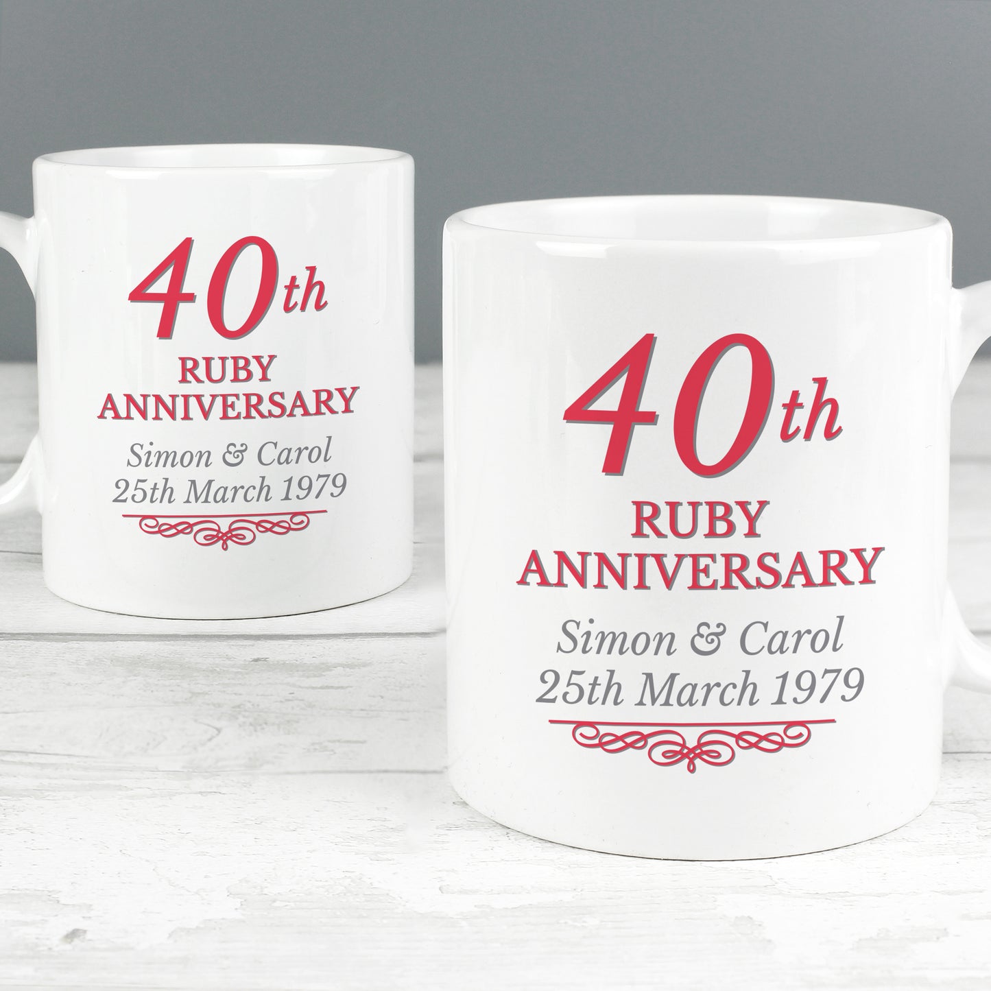 Personalised 40th Ruby Anniversary Mug Set - Personalise It!