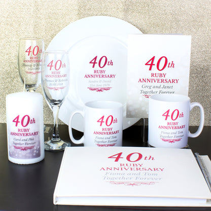 Personalised 40th Ruby Anniversary Mug Set - Personalise It!