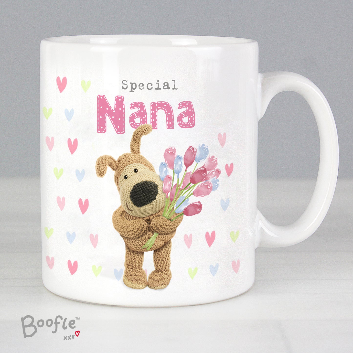 Personalised Boofle Birthday Flowers Mug - Personalise It!